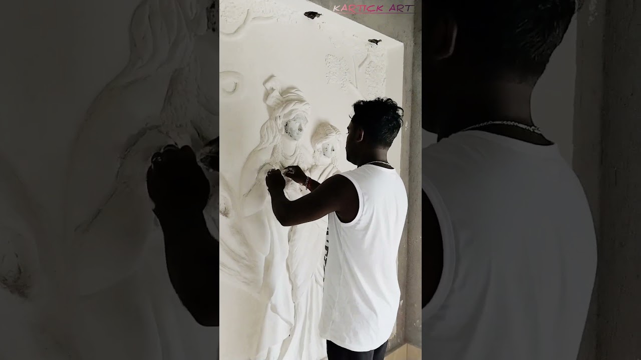 Radha Krishna mural art design by Kartick wall art.....