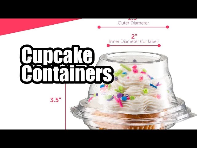 Individual Plastic Cupcake Containers Disposable with Connected