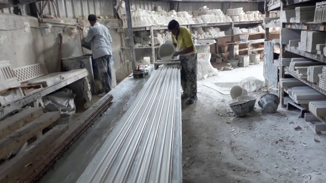 hands made Gypsum tile ether design manufacturing - YouTube