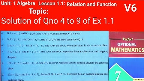 QNo 4 to 9 ex 1.1 || class7 perfect optional mathematics ||