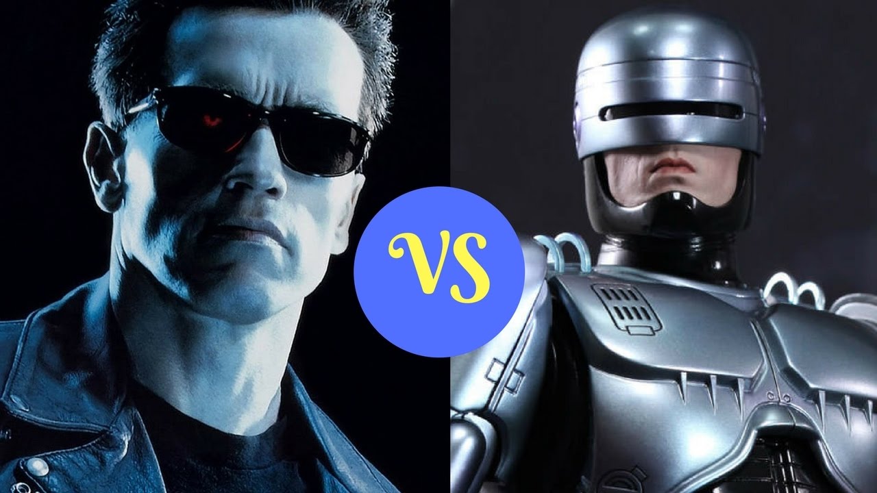 Terminator v. Робокоп против Терминатора. Робокоп и Терминатор вместе.