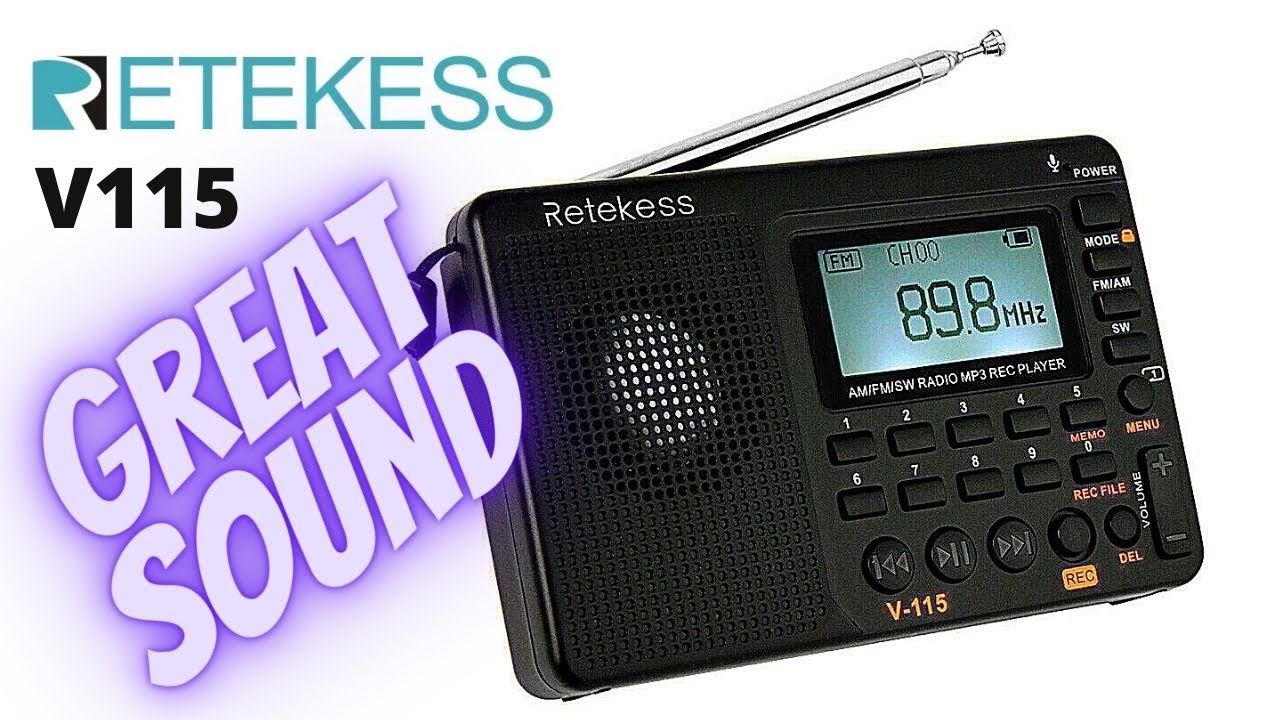 Retekess V115 Digital Radio AM FM, Portable Shortwave Radios, Rechargeable  Radio Digital Tuner and Presets, Support Micro SD and AUX Record, Bass