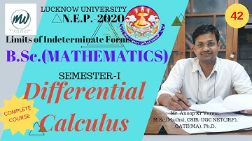 B.A./B.Sc.(Mathematics) Part-I : SEMESTER-I |Differential Calculus| Indeterminate Forms | Lec.-42