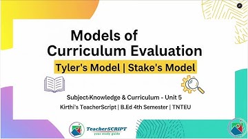 Models of Curriculum Evaluation - Tyler