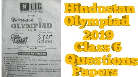 Hindustan olympiad class 6 2019 Questions papers