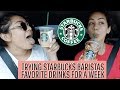 TRYING STARBUCKS BARISTAS FAVORITE DRINKS FOR A WEEK