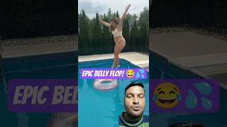 Super High Jump Into Tube Epic Belly Flop