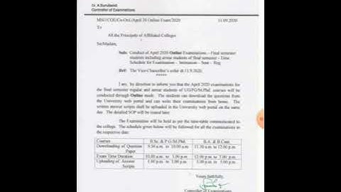 Manonmaniam Sundaranar University|Online Exam|April 2020|Final Semester UG|PG|M.Phil.,
