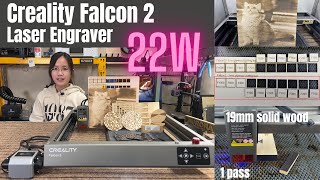 Creality Falcon 2 22W laser engraver: review, testing and compare with Falcon 1 10W laser engraver