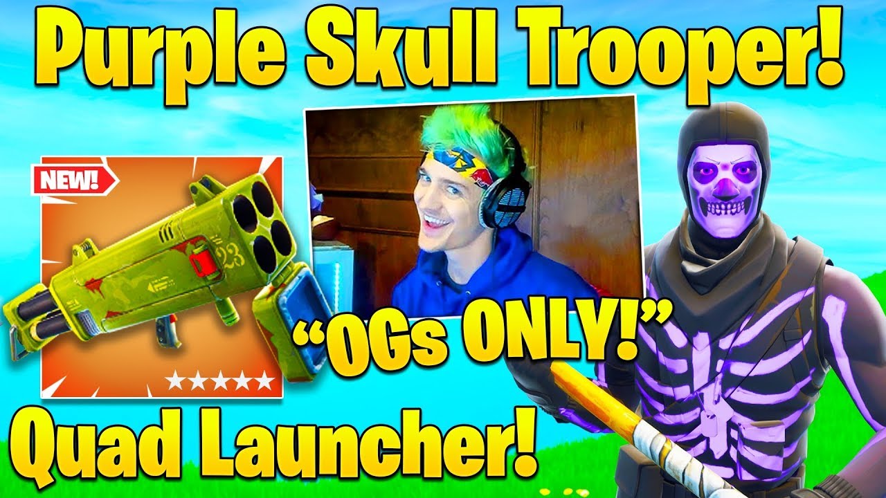 twitch moments funny Streamers Unlock EXCLUSIVE Purple Skull Trooper! NEW Quad Launcher Tricks and Plays!