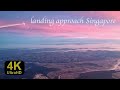 wonderful landing approach to the city of Singapore, Landeanflug Singapur, 4k HD