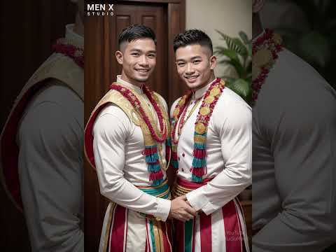 #Shorts Palauan gay couple wear traditional wedding attire | Lookbook 185