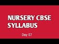 Nursery Syllabus Half Yearly Examination 20-21
