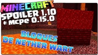 SPOILER MINECRAFT 1.10 | NOVEDADES Y NOTICIAS EN ESPAÑOL | NETHER WART BLOCKS | UPDATE - MINECRAF
