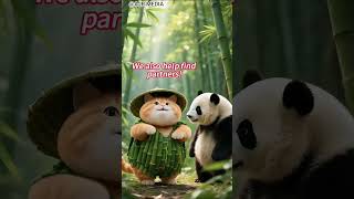 even pandas have to work for orange cats👷🏻#subscribe #shortvideo #likeandsubscribe #orange #panda🐼🐱