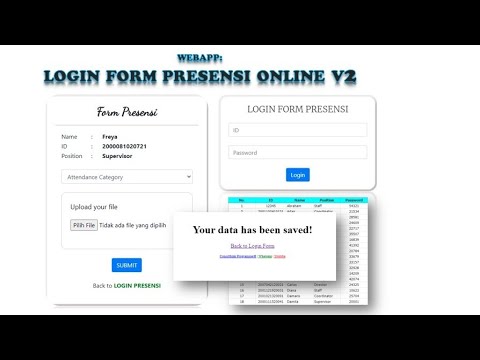 WebApp - Login Form Presensi Online V2 (DEMO) | Login | Upload File | Geolocation | Multi HTML Page