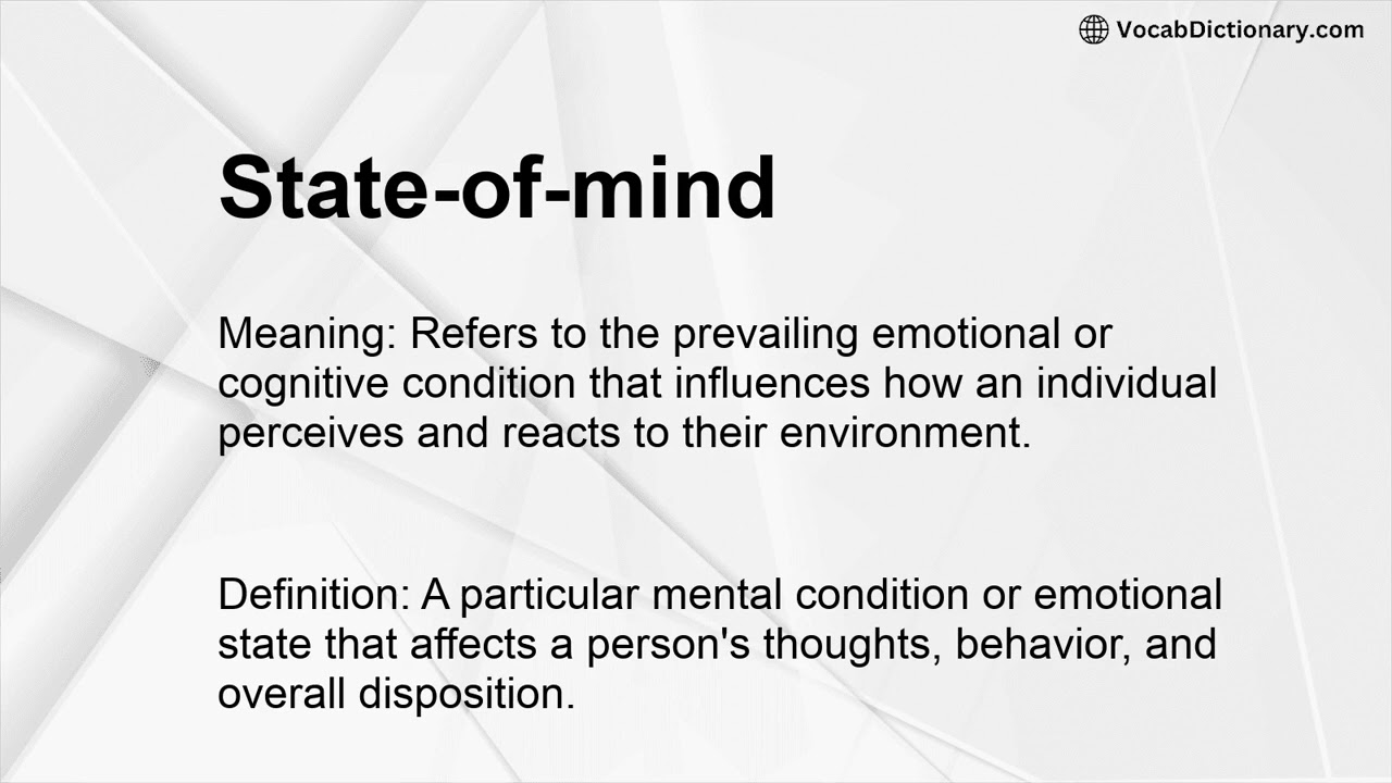 State of mind Meaning YouTube State of mind Meaning YouTube