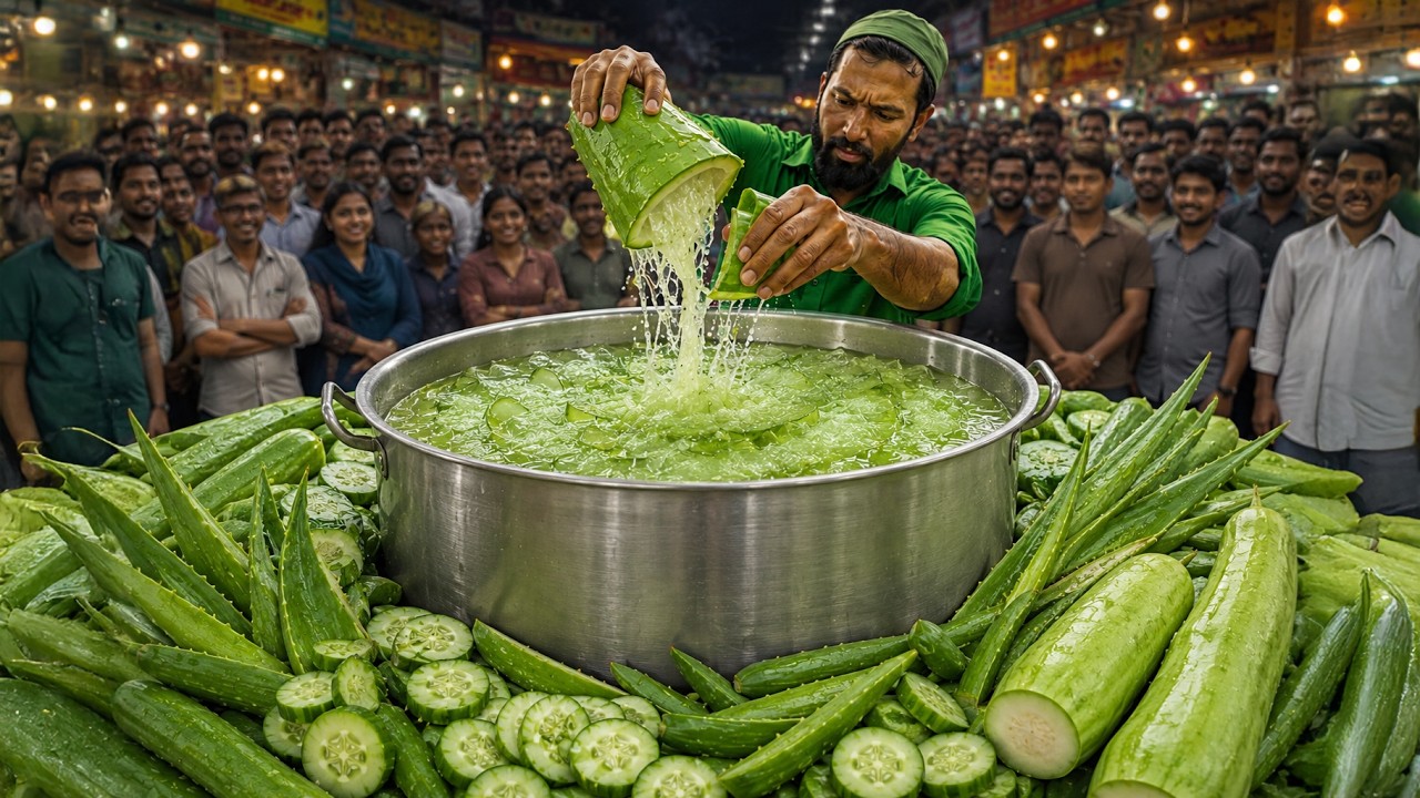 Aloe Vera Juice Making Rs. 50/- Only || Healthy Aloe Vera Sharbath Popular Street Food of Bangladesh