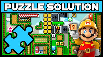 Super Mario Maker - One Screen Puzzle Walkthrough [#3] - Rube Goldberg Machine