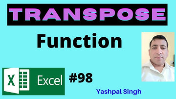 How To Use TRANSPOSE Function in Excel | Hindi |