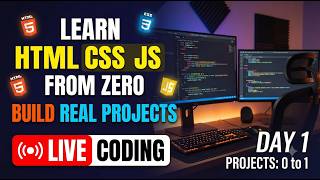 Day 1 of Learning Html Css Javascript With Projects (Live Coding)