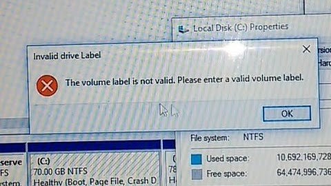 The volume label is not valid fix