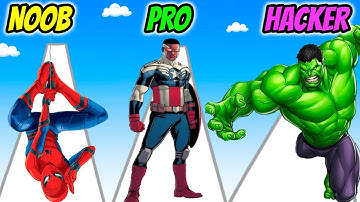 NOOB vs PRO vs HACKER - Superhero Race!