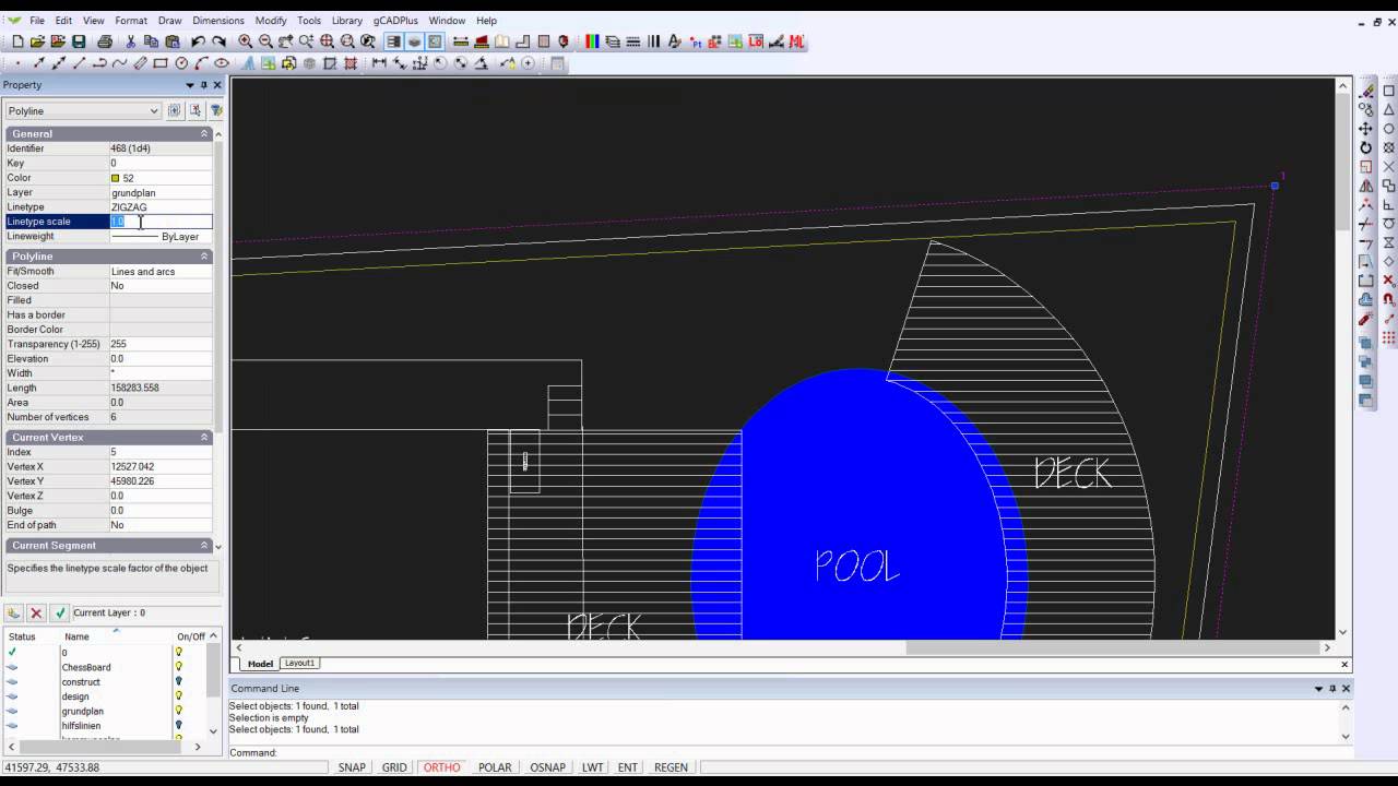 Apply ZigZag to a line in a CAD landscape plan