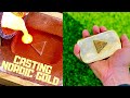 Nordic Gold Play Button & Real Gold Inlay -Trash To Treasure- Apex Legends Coin- ASMR Metal Melting