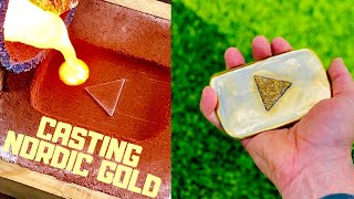 Nordic Gold Play Button & Real Gold Inlay -Trash To Treasure- Apex Legends Coin- ASMR Metal Melting