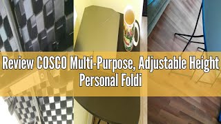 Review COSCO Multi-Purpose, Adjustable Height Personal Folding Activity Table, 2 Pack, Black