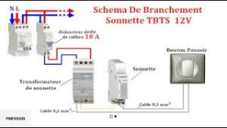 ''schéma sonnerie'' الدرس الثالث 3 من سلسلة تعليم الكهرباء من الصفر