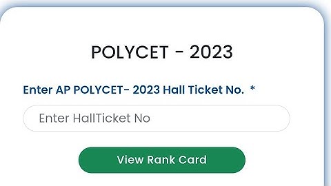 AP POLYCET 2023 Rank card download | How to download AP Polycet rank card 2023 | AP Polycet results