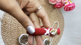 "How to make bangles with silk thread and kundan"🤎💫 || রেশমি সুতা দিয়ে তৈরী চুড়ি || #bangles 