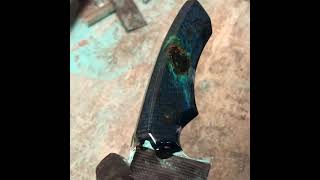 Stabilized spalted beech handle | Knife Making #shorts
