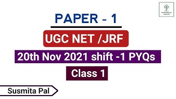 UGC NET paper 1 previous years question 20th Nov 2021 shift 1 / NTA UGC NET paper 1 Class in Bengali