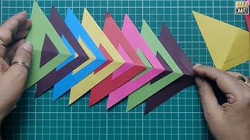 Simple TRIANGULAR Design for Bulletin Board Border | 2 Minutes | Student - Teacher Activity | DIY