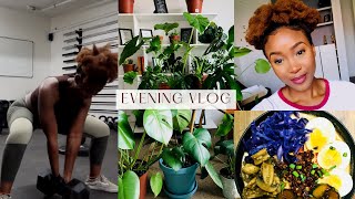 Spend The Evening With Me: Gym| Plant Care| Moisturise 4c Hair| Cook Dinner