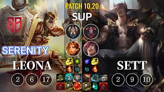 SB Serenity Leona vs Sett Sup - KR Patch 10.20