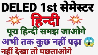 DELED / BTC 1st Semester Hindi Class, Full Syllabus डीएलएड हिंदी की तैयारी कैसे करें  ?