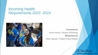 UC San Diego Incoming Health Requirements 2023-2024