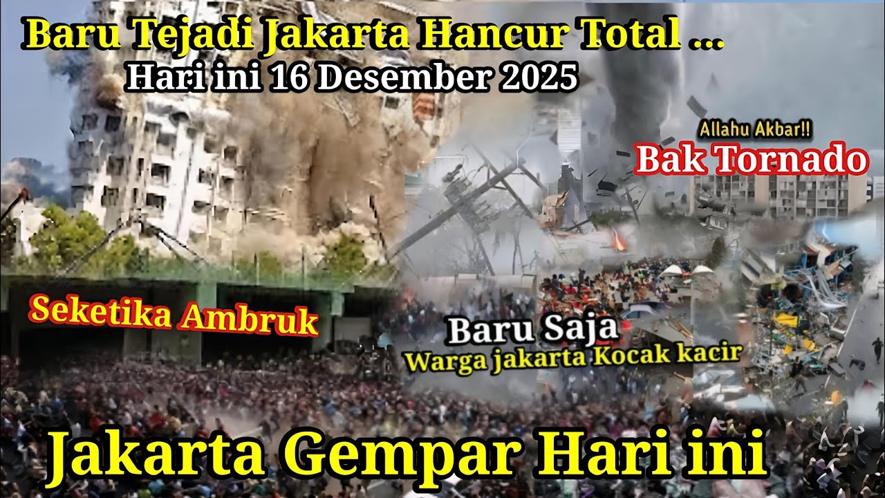 JAKARTA GEMPAR 16-12-2025! BARU SAJA BAK TORNADO SAPU KOTA JAKARTA HARI INI, HUJAN BADAI JAKARTA