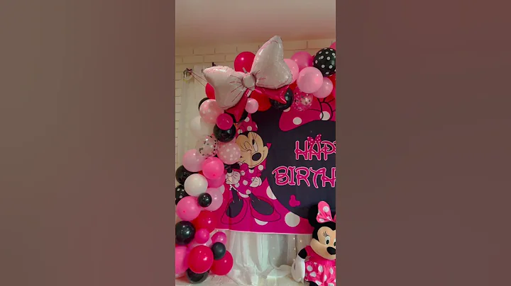 Minnie Mouse Birthday Decoration at Home #shorts #youtubeshorts #viral #balloon