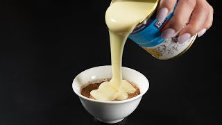 Pour condensed milk into the cocoa! You will be shocked! Quick recipe to bake!
