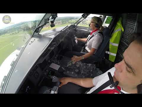 Professionalism at its best! Captain Sandra&rsquo;s Fokker 100 Landing, cockpit View!  [AirClips]