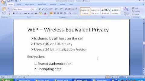 wireless LAN security WEP, WPA, WPA2