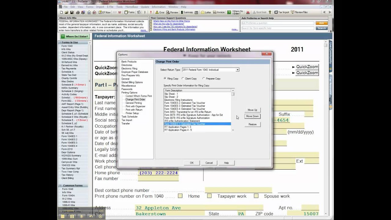 ProSeries Tax Software - Print Options, including Custom Watermarks