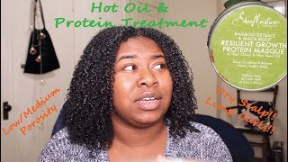 Hot Oil Treatment &amp; Protein Treatment | Shea Moisture Bamboo Extract and Maca Root Protein Masque