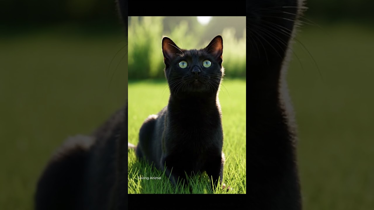 Hero Black Cat Rescues Bird in the Forest 🌲🐦🐈‍⬛