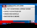 NC police search for suspect who crashed stolen car